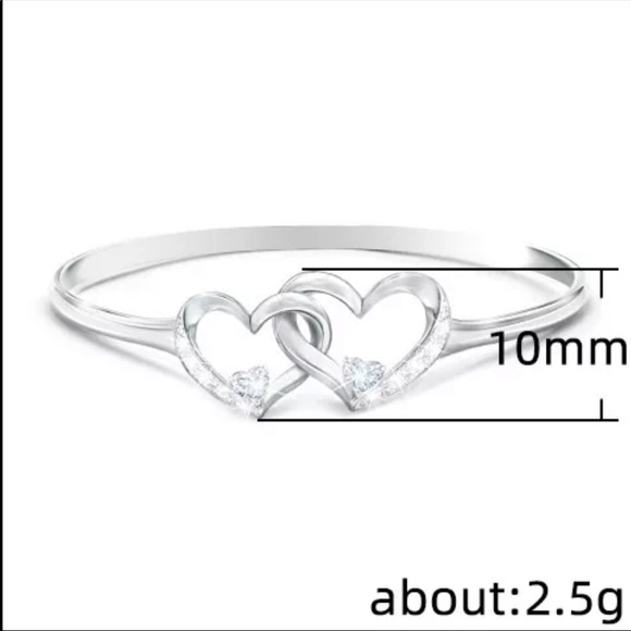 New 925 silver Delicate Hearts Diamond Lovely Ring - Picture 4 of 5